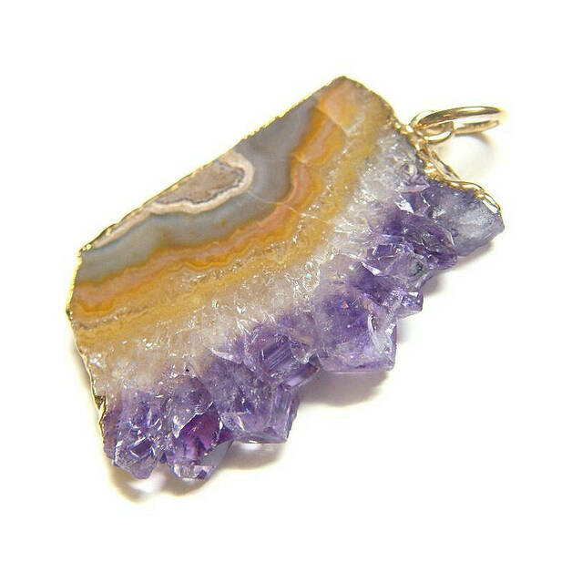 Tranche d'Améthyste en pendentif