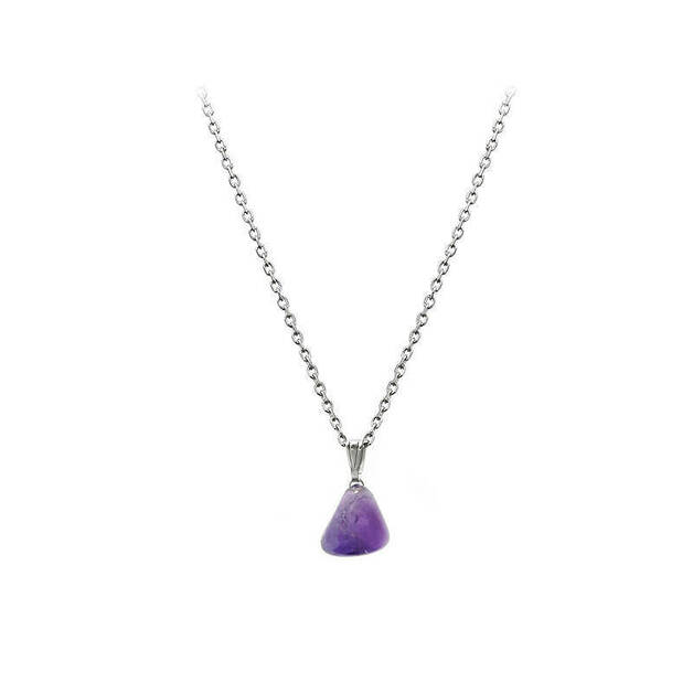 Pendentif en Améthyste sur une chaine en argent 2
