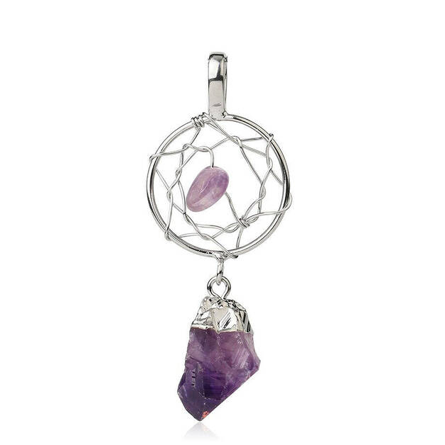 Attrapteur de rêves pendentif en Améthyste