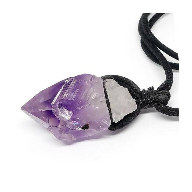 Pendentif Améthyste sur cordon 2